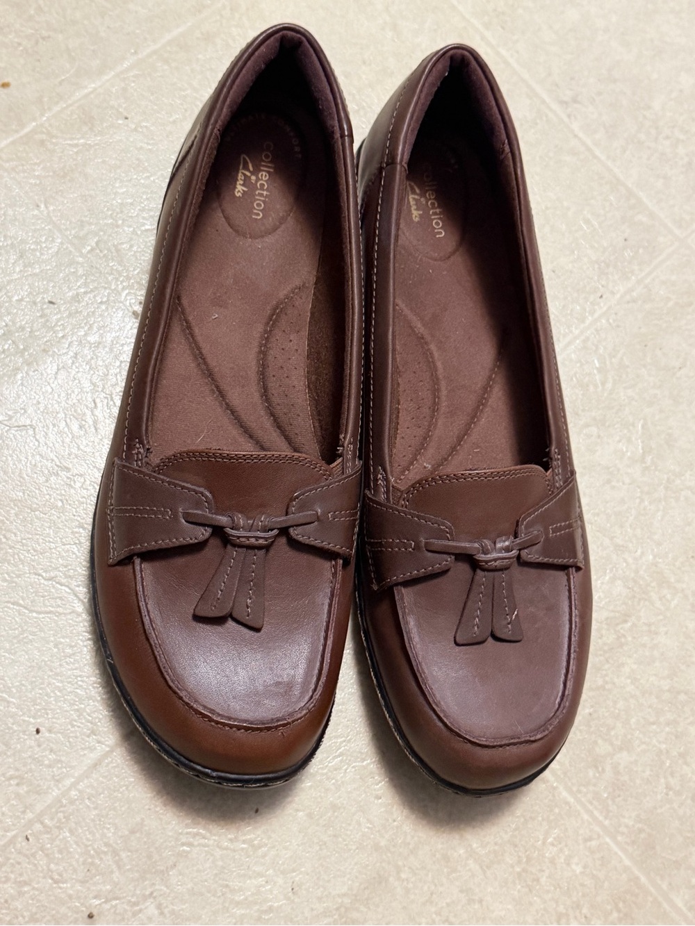 Collection B Chestnut Brown Leather Tassel Loafers